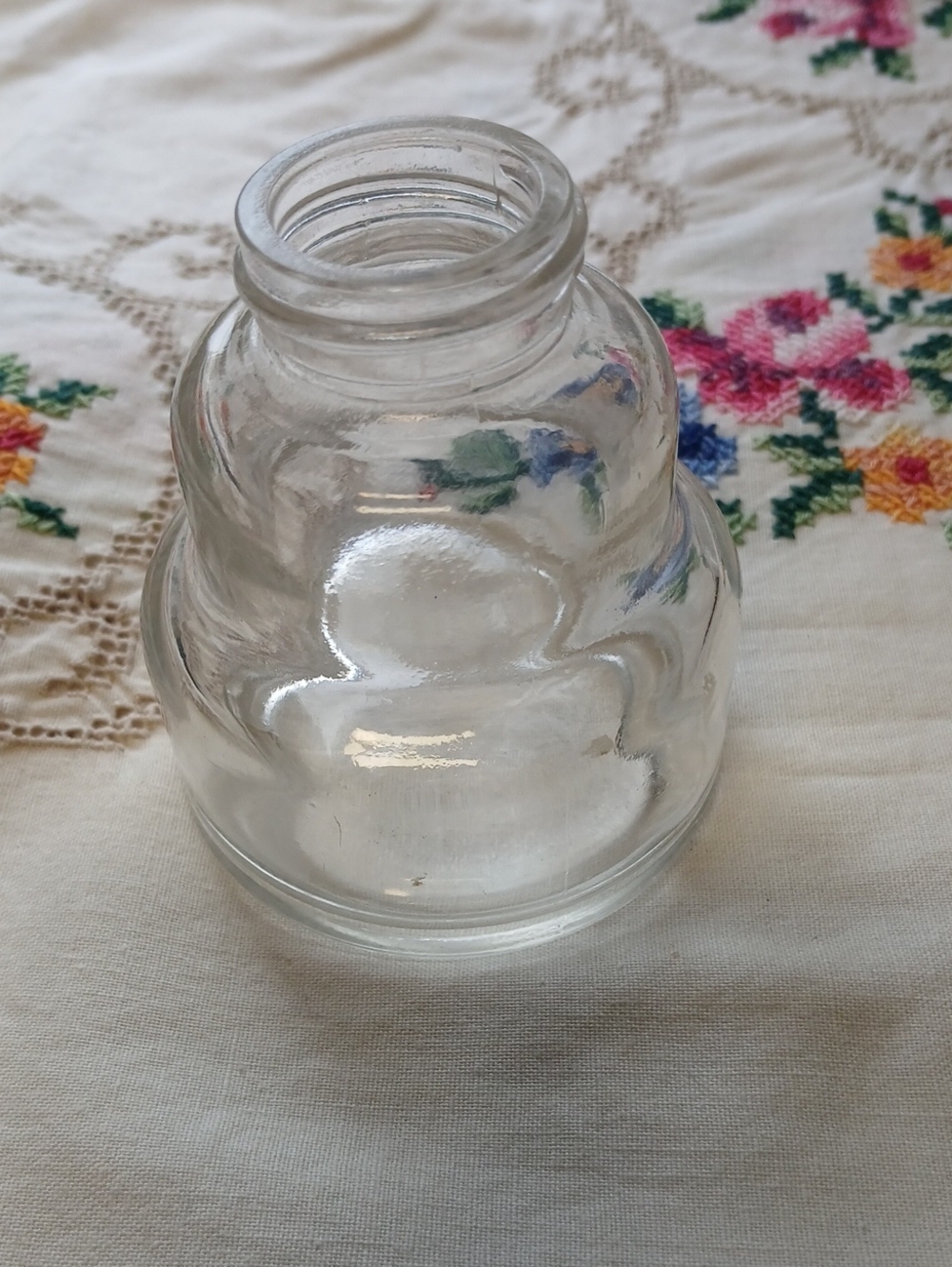 Vintage Empty Clear Glass Ink Bottle